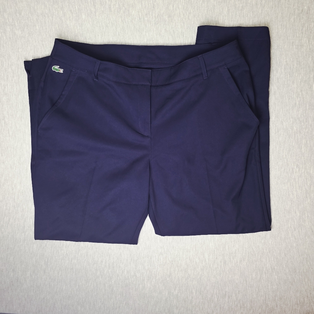 Lacoste Blue Trousers with Classic Straight-Leg Cut Womems Size 22